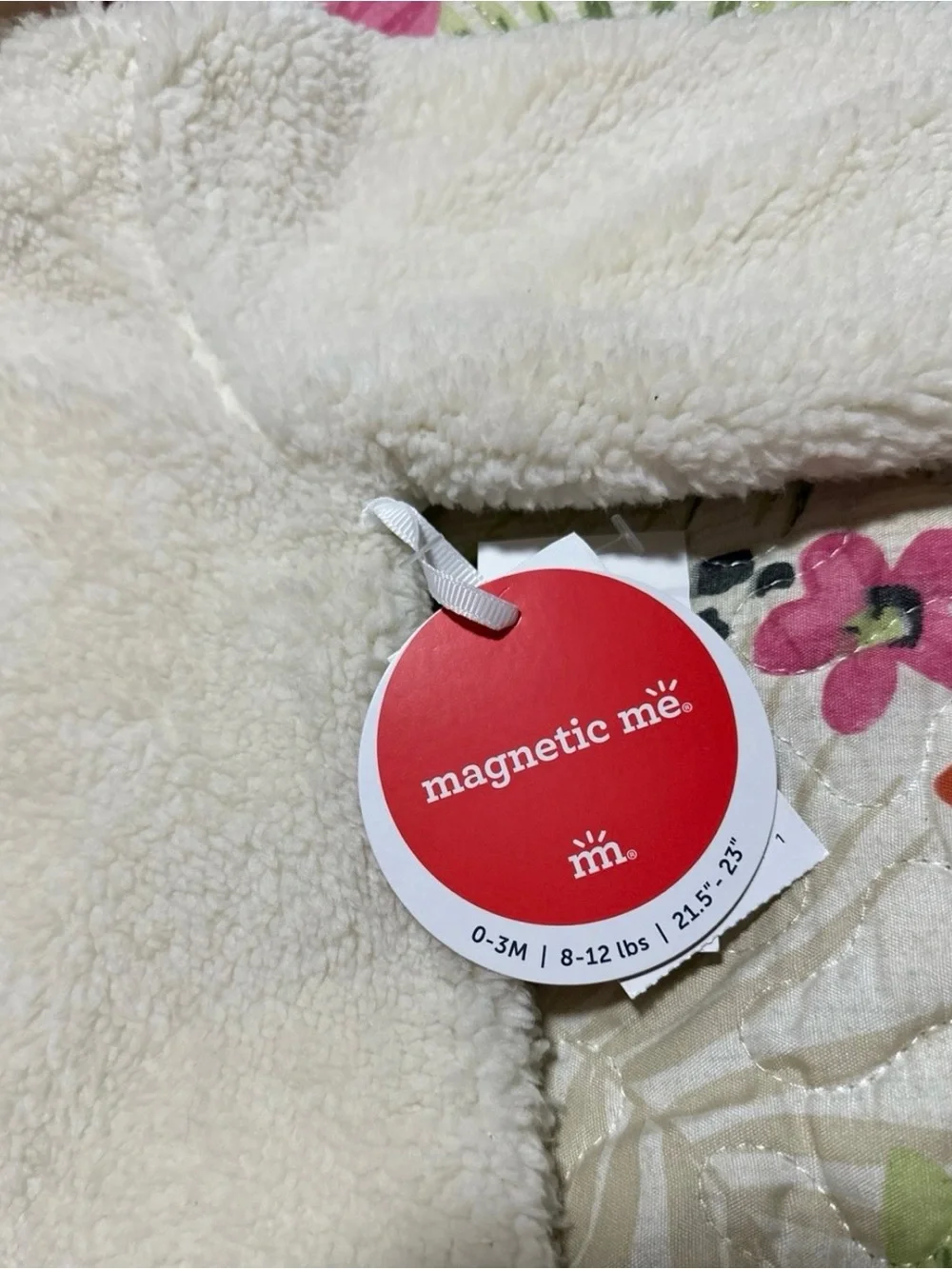 Magnetic Me Cream Plush Bear Hooded Footed One-Piece
